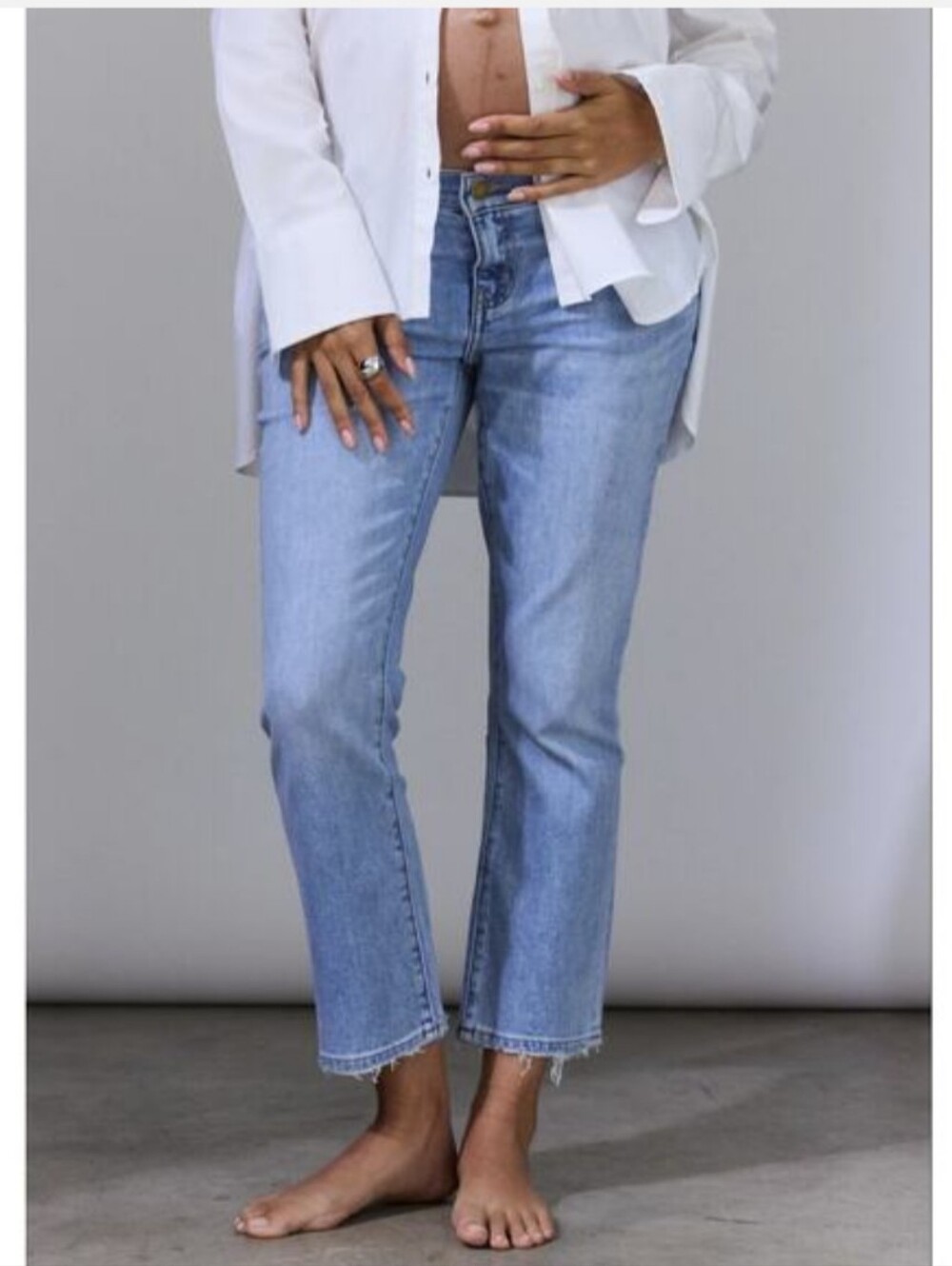 HATCH Maternity Under Belly Cropped Ankle Jeans Size 27